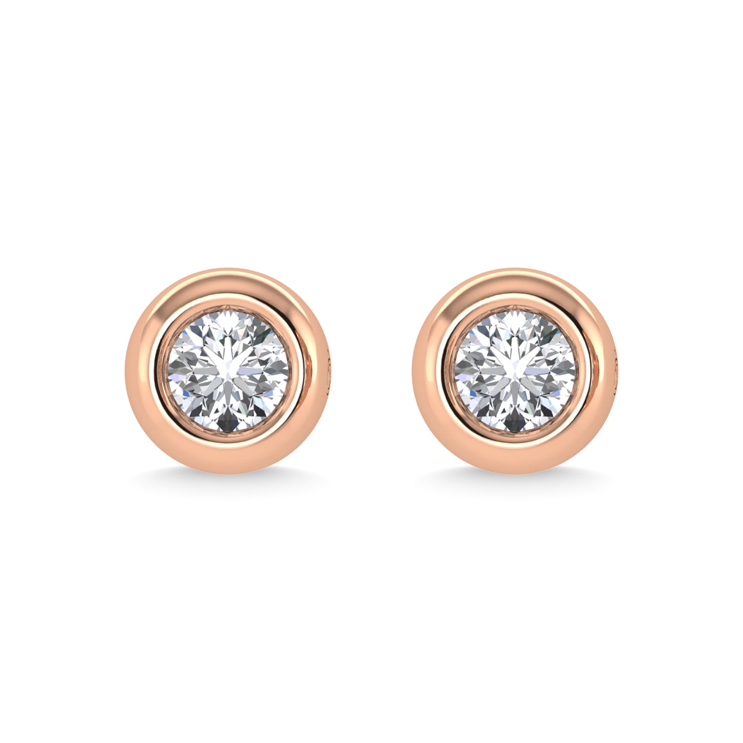 14K Rose Gold Diamond 1/5 Ct.Tw.  Stud Earrings