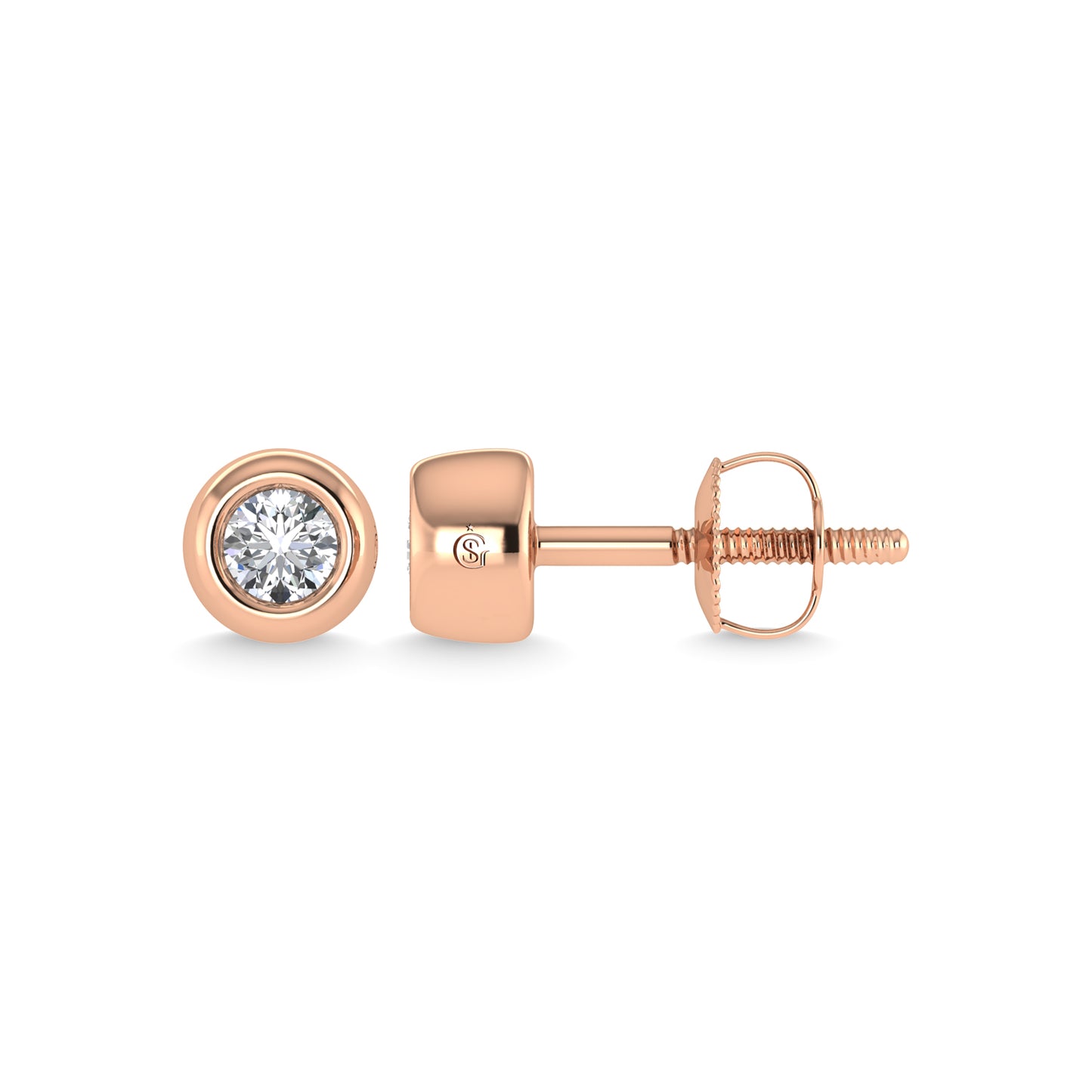14K Rose Gold Diamond 1/5 Ct.Tw.  Stud Earrings