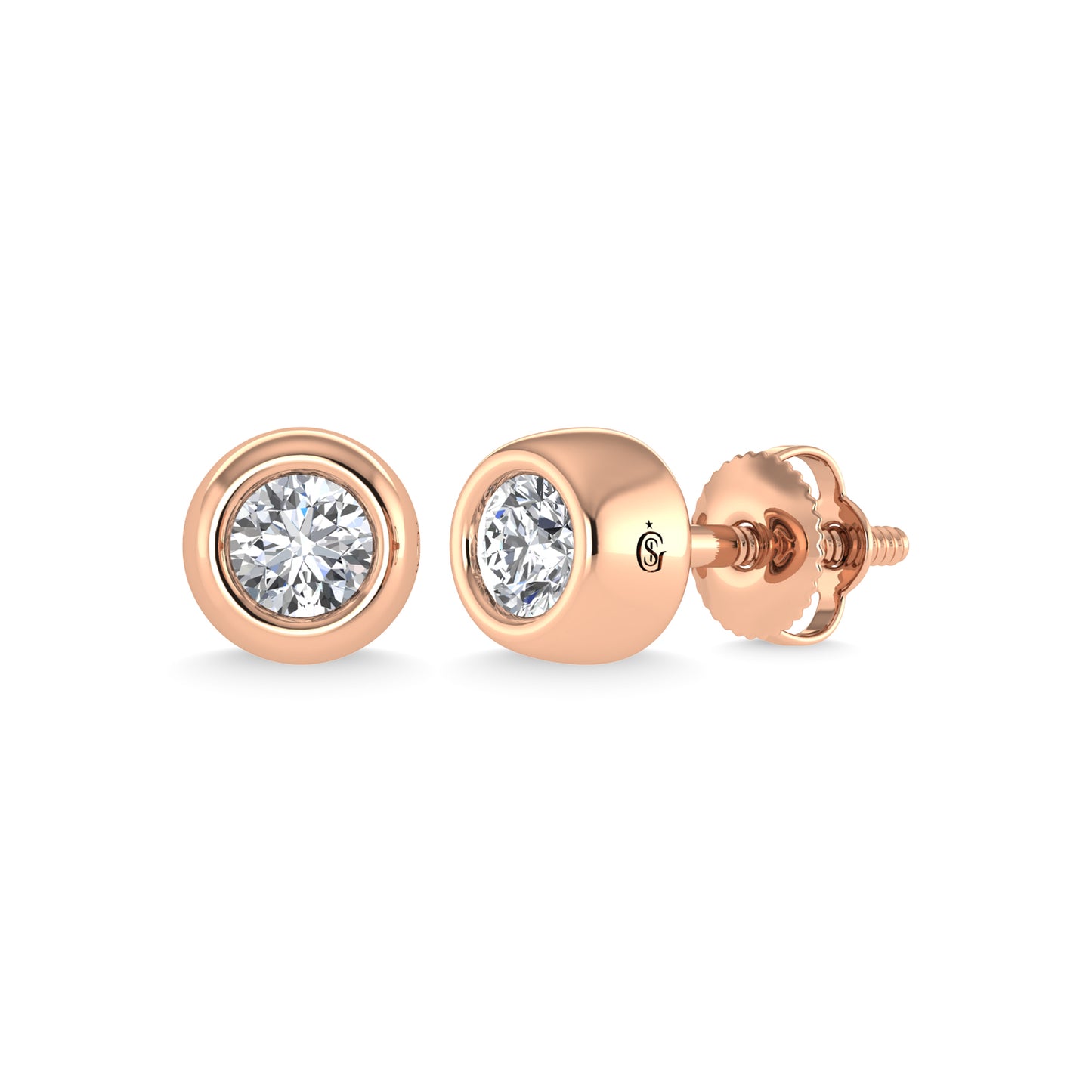 14K Rose Gold Diamond 1/3 Ct.Tw. Stud Earrings