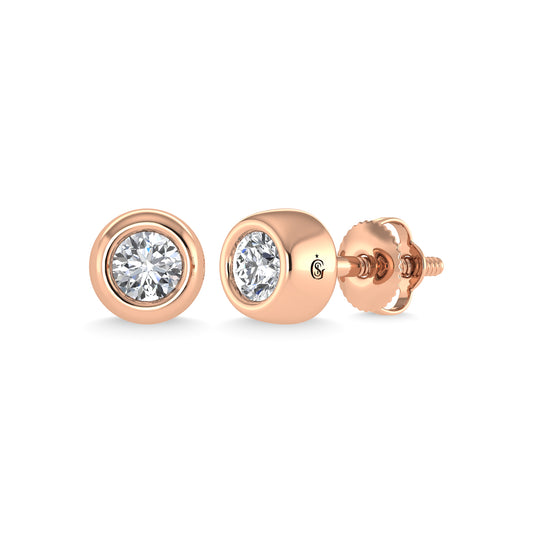 14K Rose Gold Diamond 1/3 Ct.Tw. Stud Earrings