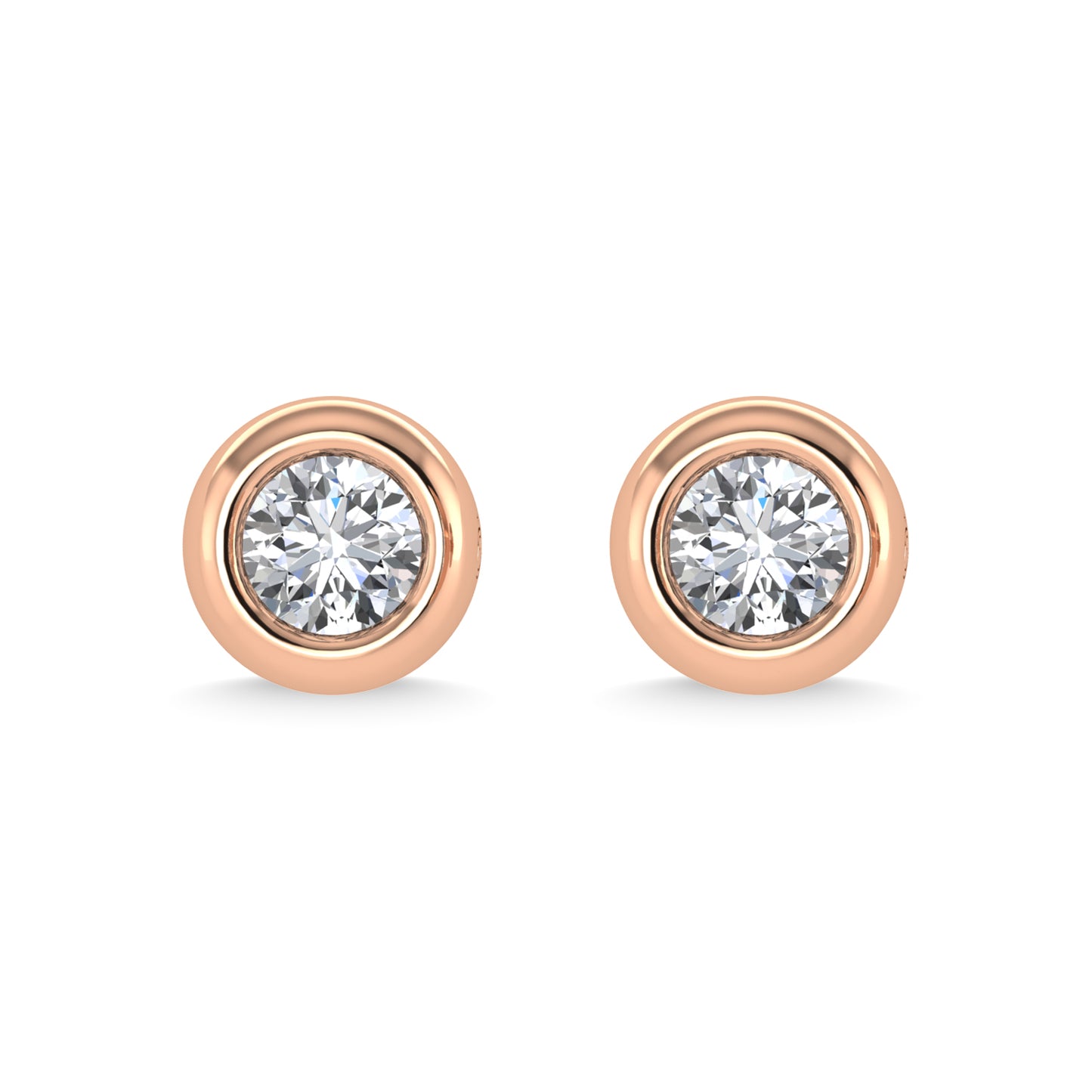 14K Rose Gold Diamond 1/3 Ct.Tw. Stud Earrings