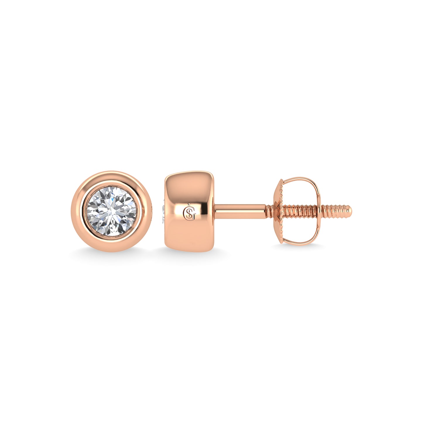14K Rose Gold Diamond 1/3 Ct.Tw. Stud Earrings