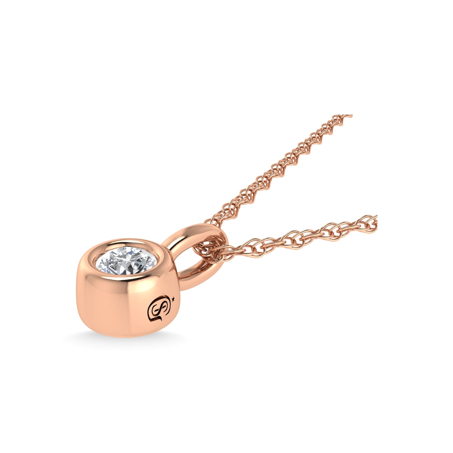 14K Rose Gold Diamond 1/20 Ct.Tw. Solitaire Pendant