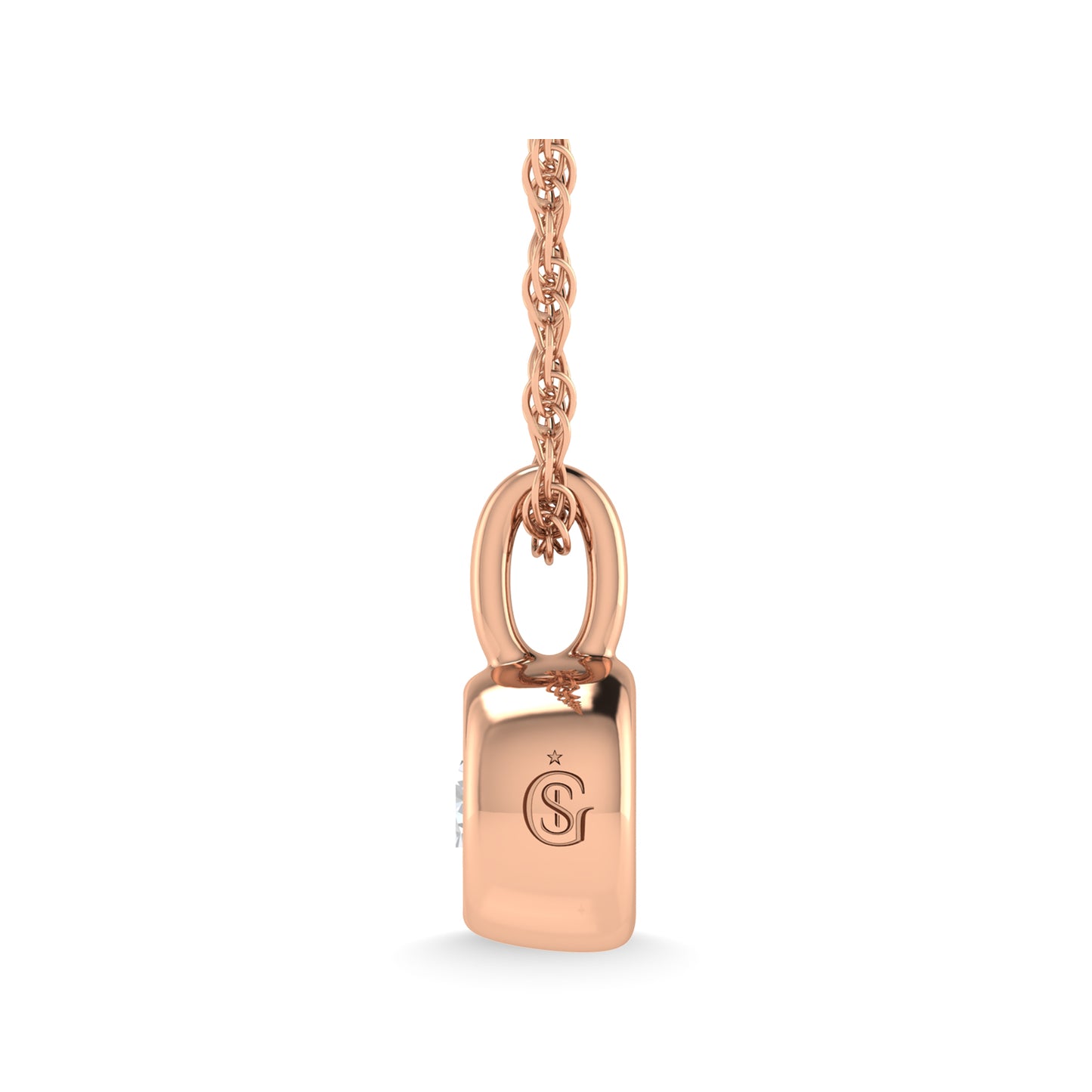 14K Rose Gold Diamond 1/6 Ct.Tw. Solitaire Pendant