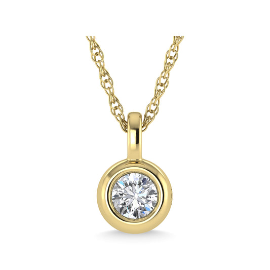 14K Rose Gold Diamond 1/5 Ct.Tw. Solitaire Pendant