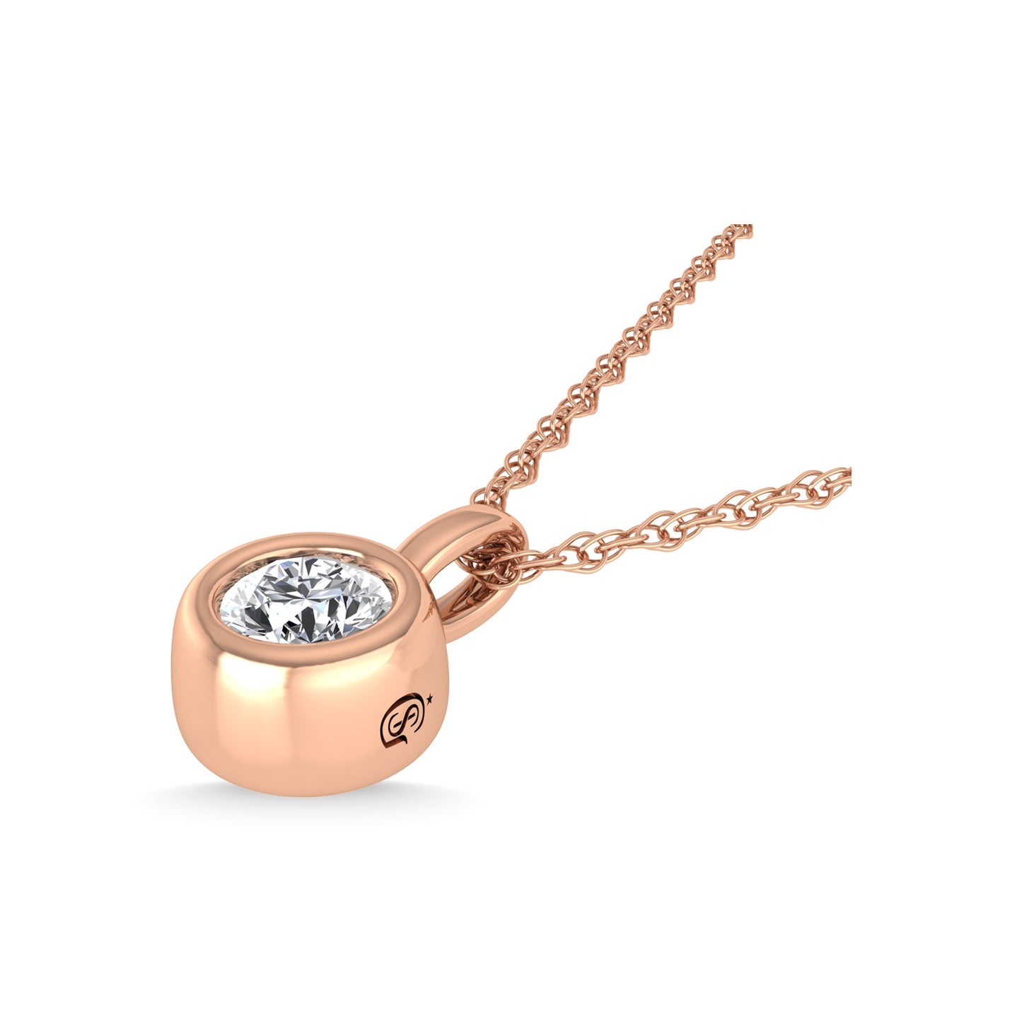 14K Rose Gold Diamond 1/5 Ct.Tw. Solitaire Pendant