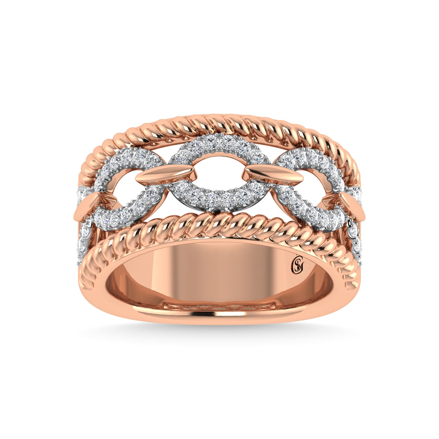14K Rose Gold Diamond 1/4 Ct.Tw. Fashion Band
