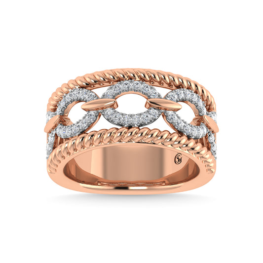 14K Rose Gold Diamond 1/4 Ct.Tw. Fashion Band