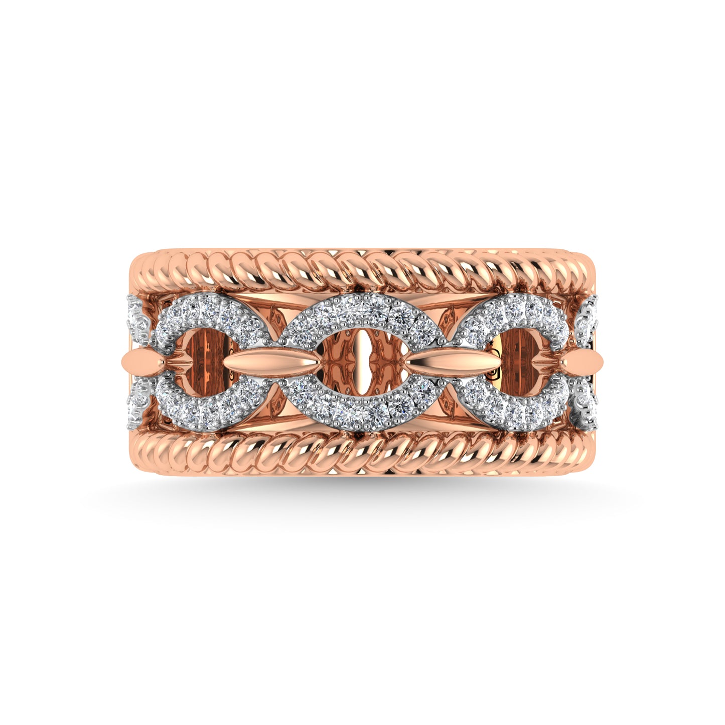 14K Rose Gold Diamond 1/4 Ct.Tw. Fashion Band