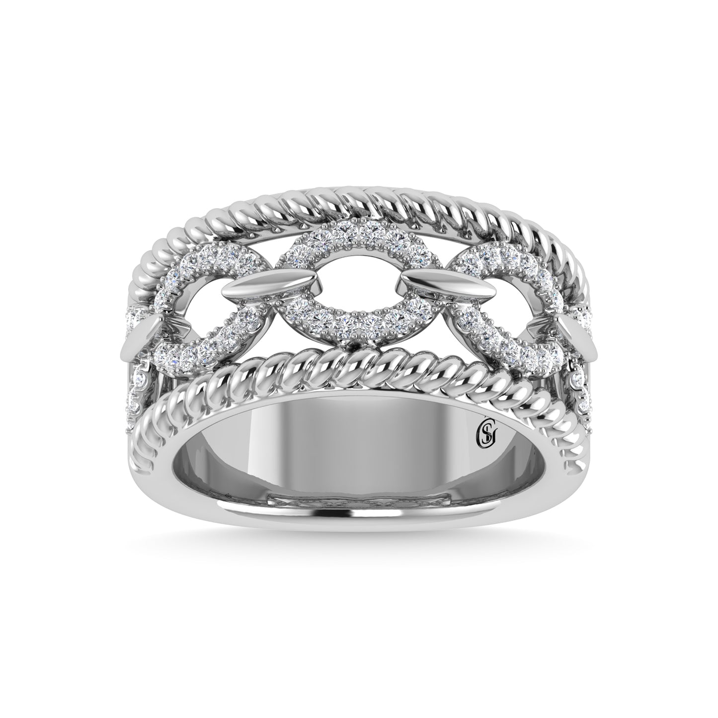14K White Gold Diamond 1/4 Ct.Tw. Fashion Band