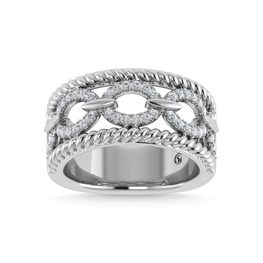 14K White Gold Diamond 1/4 Ct.Tw. Fashion Band