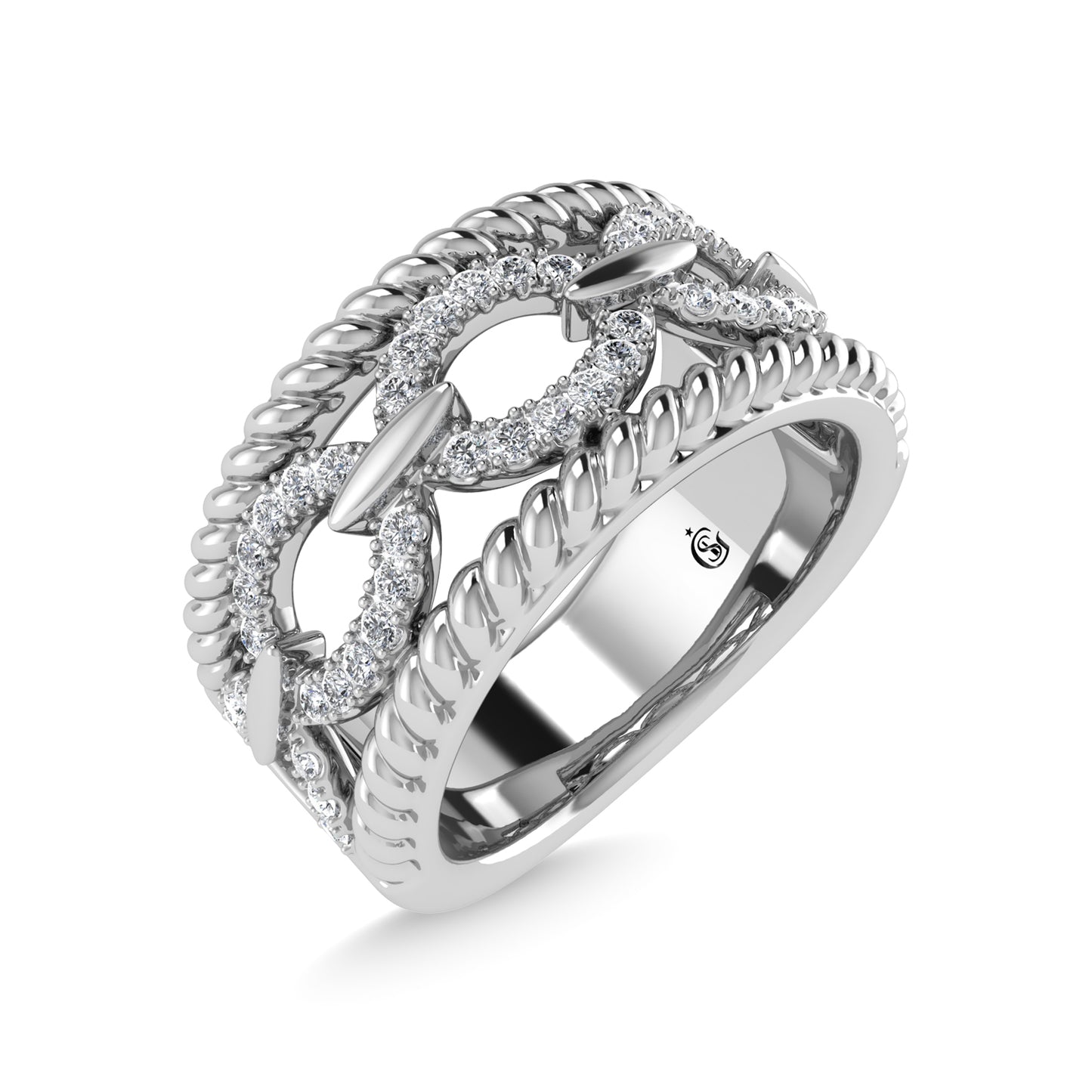 14K White Gold Diamond 1/4 Ct.Tw. Fashion Band