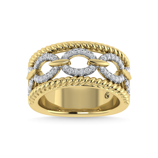 14K Yellow Gold Diamond 1/4 Ct.Tw. Fashion Band