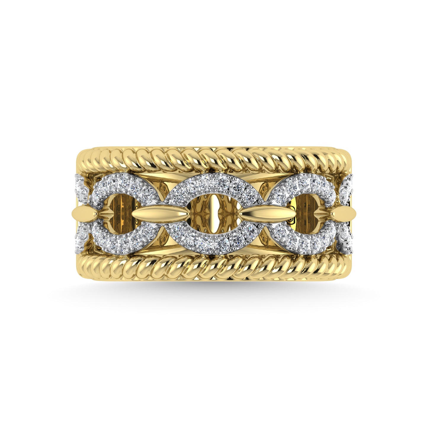 14K Yellow Gold Diamond 1/4 Ct.Tw. Fashion Band