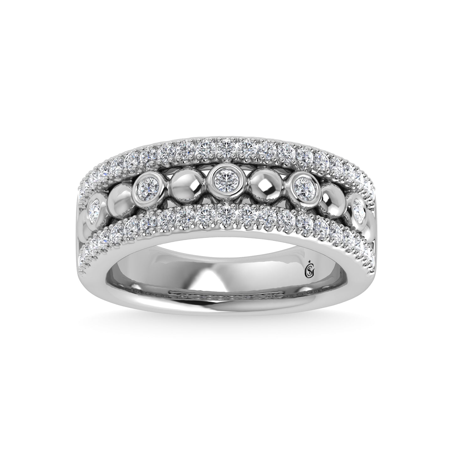 14K White Gold Diamond 1/2 Ct.Tw. Fashion Band