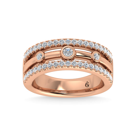 14K Two Tone Diamond 1/2 Ct.Tw. Fashion Band