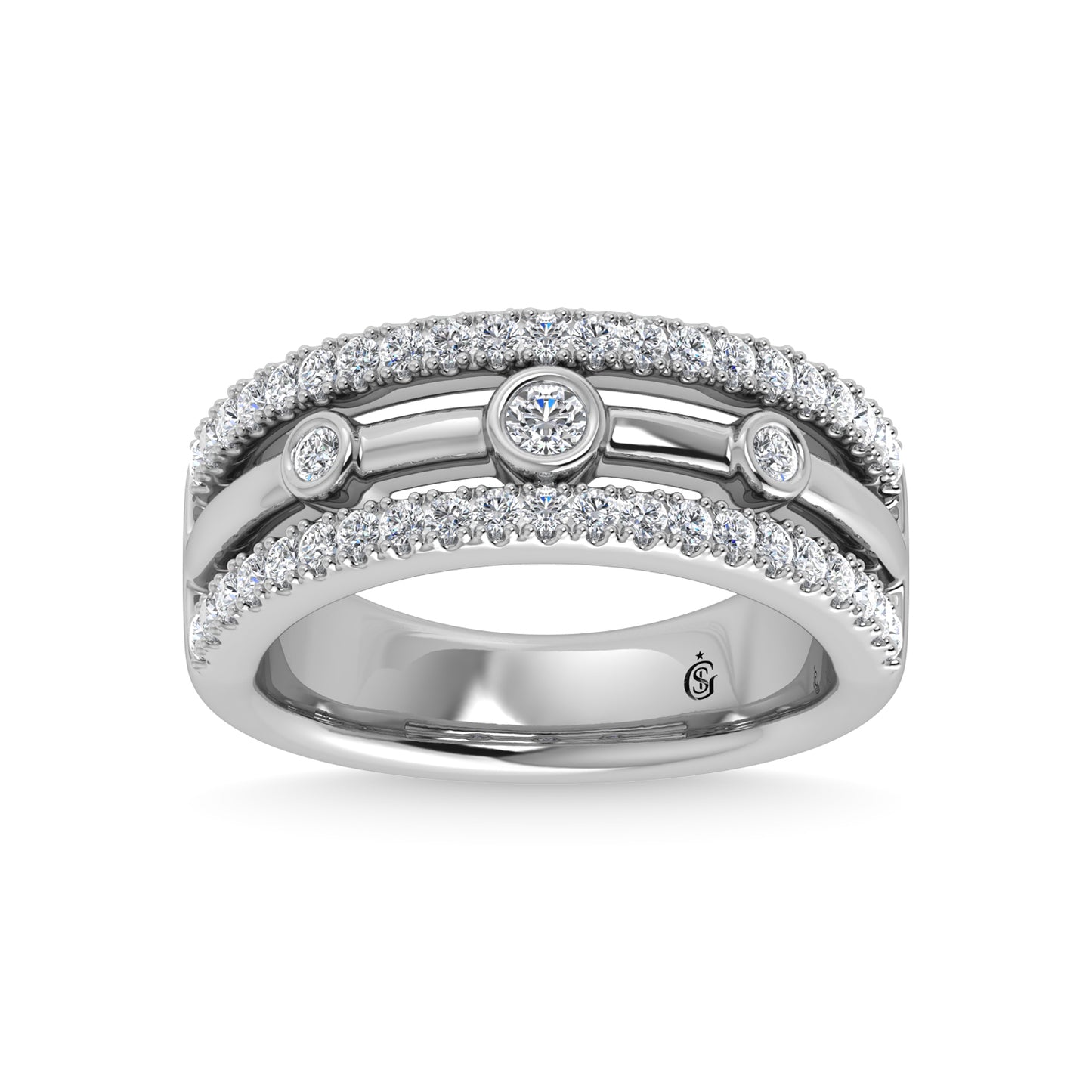 14K White Gold Diamond 1/2 Ct.Tw. Fashion Band
