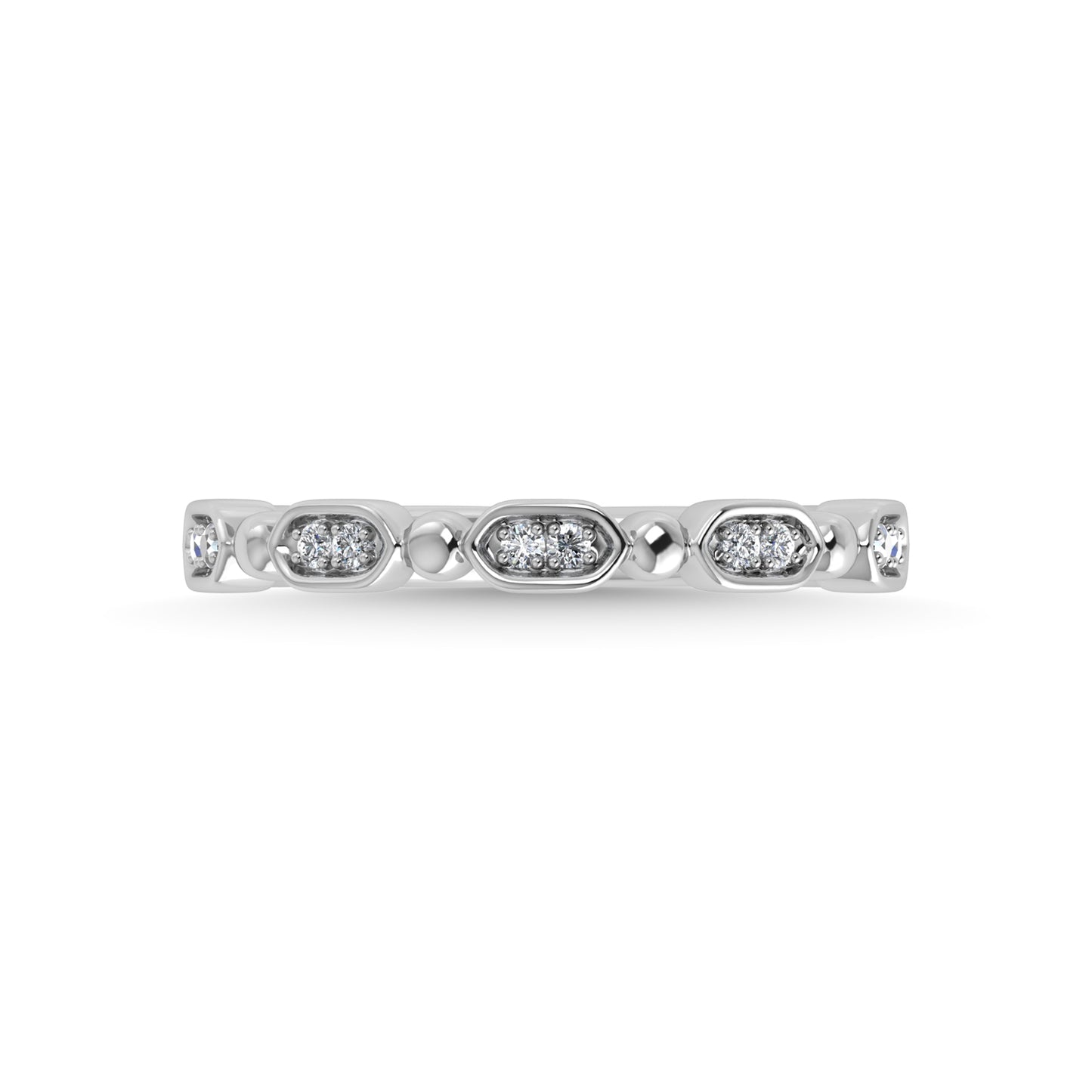 14K White Gold Diamond 1/20 Ct.Tw. Stackable Band