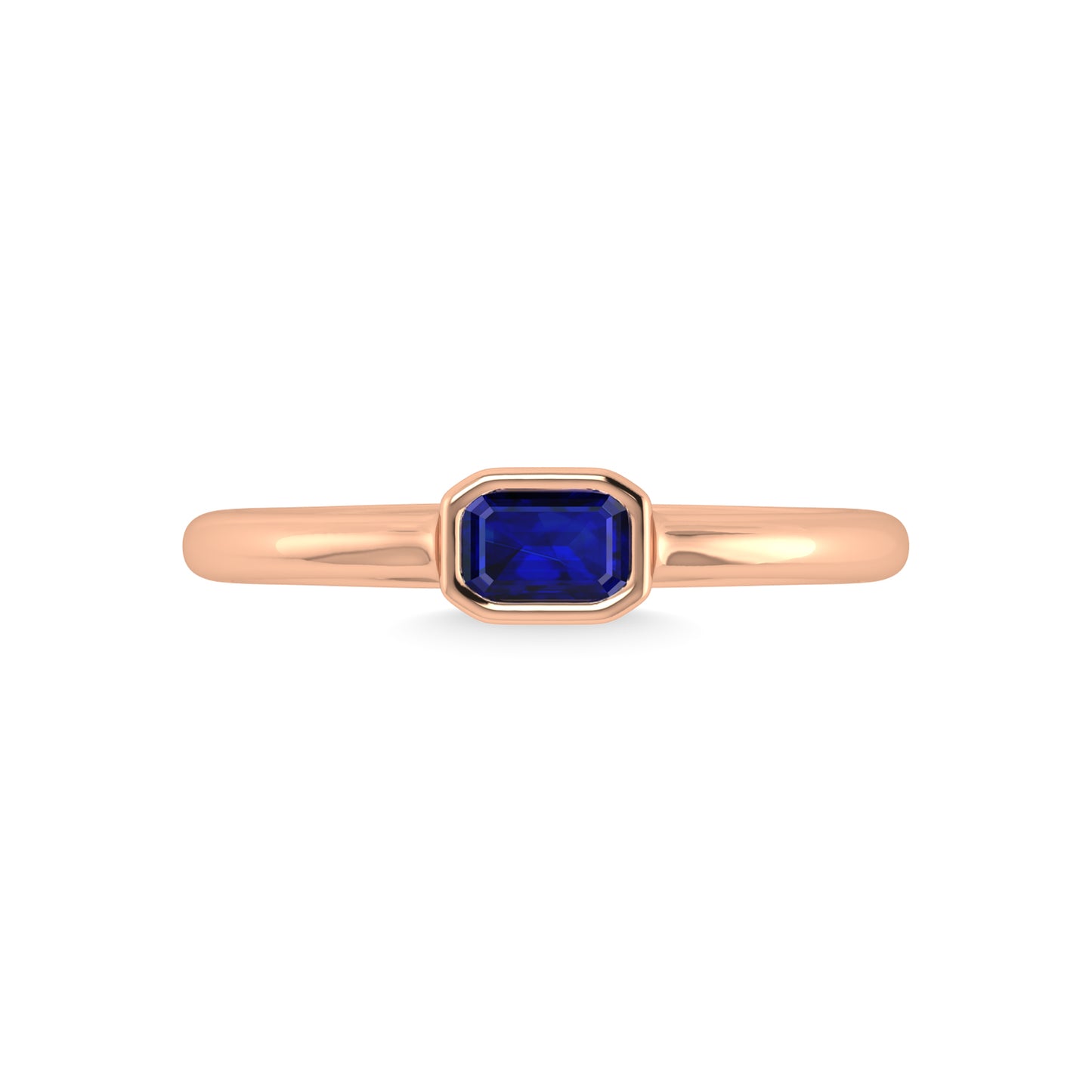 14K Rose Gold Blue Sapphire 1/3 Ct.Tw. Fashion Ring