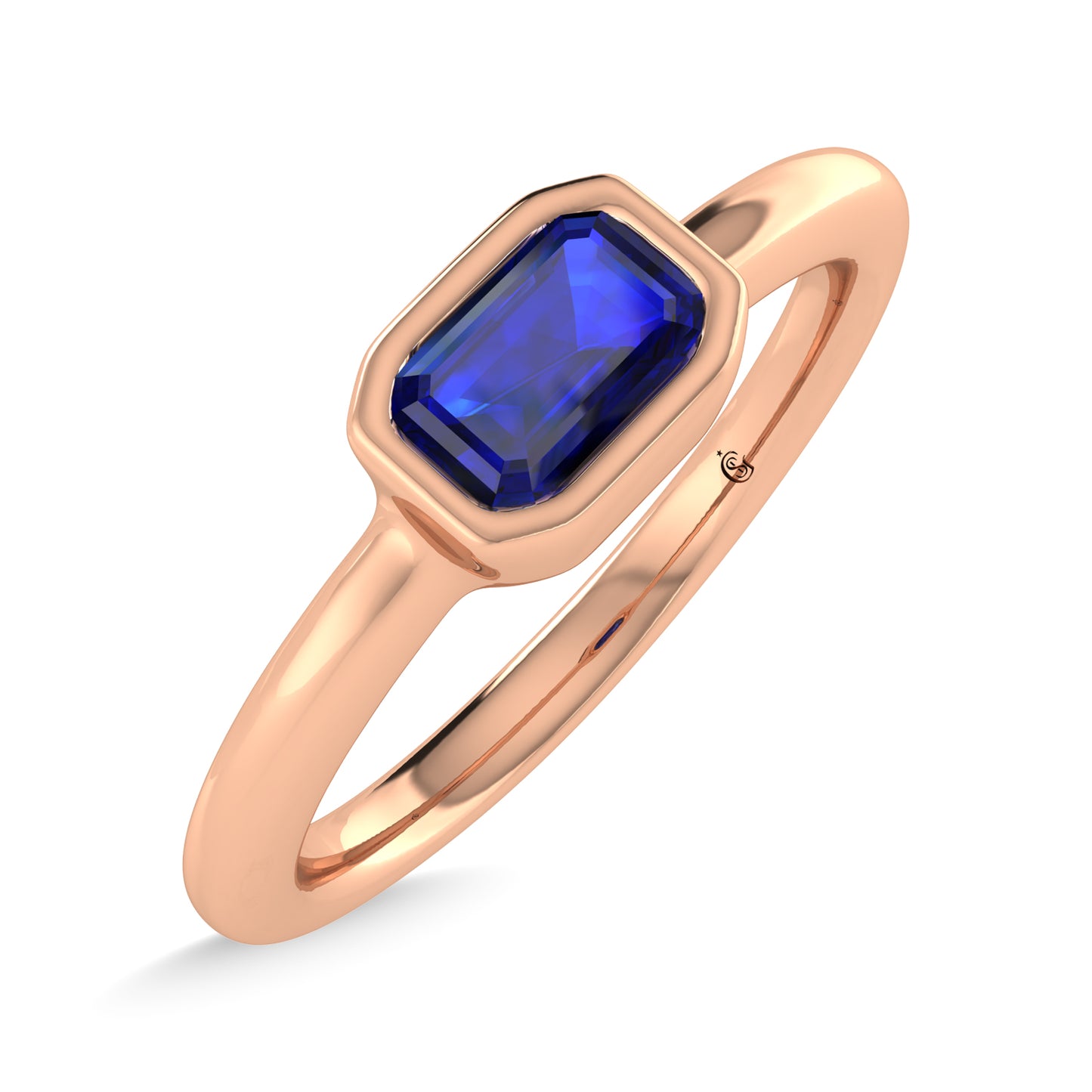 14K Rose Gold Blue Sapphire 1/3 Ct.Tw. Fashion Ring
