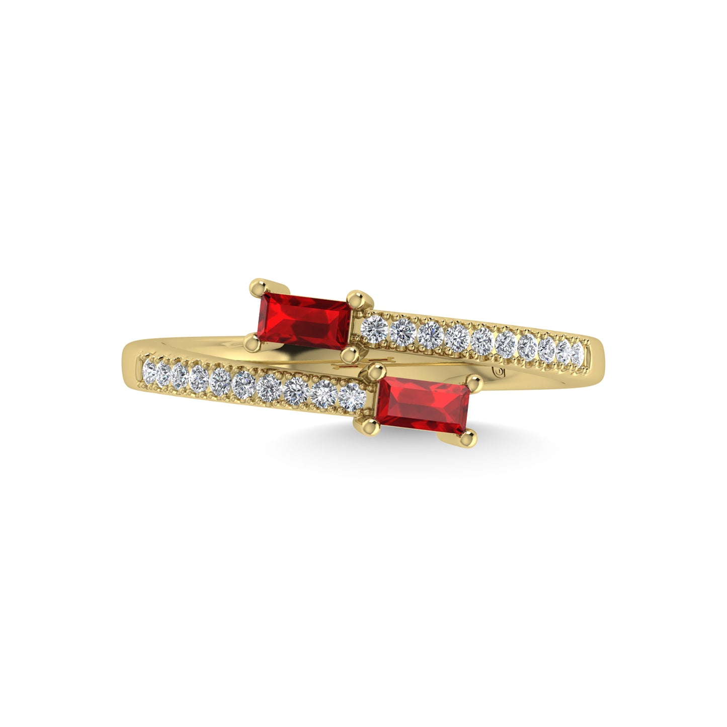 14K Yellow Gold Diamond 3/8 Ct.Tw. And Ruby Fashion Ring