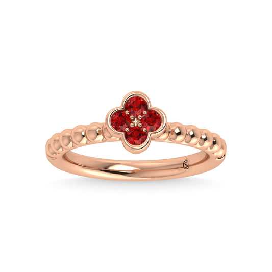 14K Rose Gold 1/3 Ct.Tw. Diamond and Ruby Fashion Ring