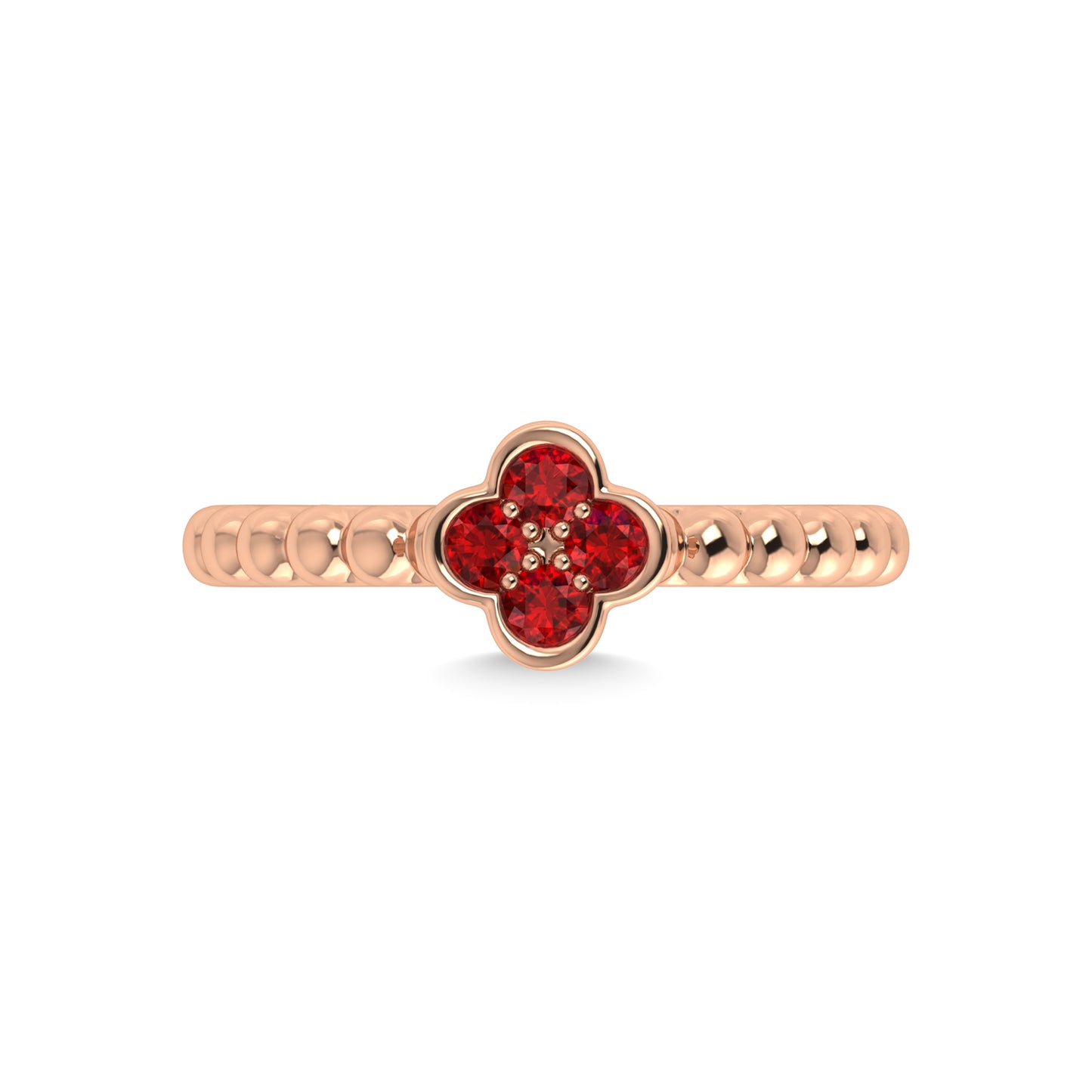 14K Rose Gold 1/3 Ct.Tw. Diamond and Ruby Fashion Ring