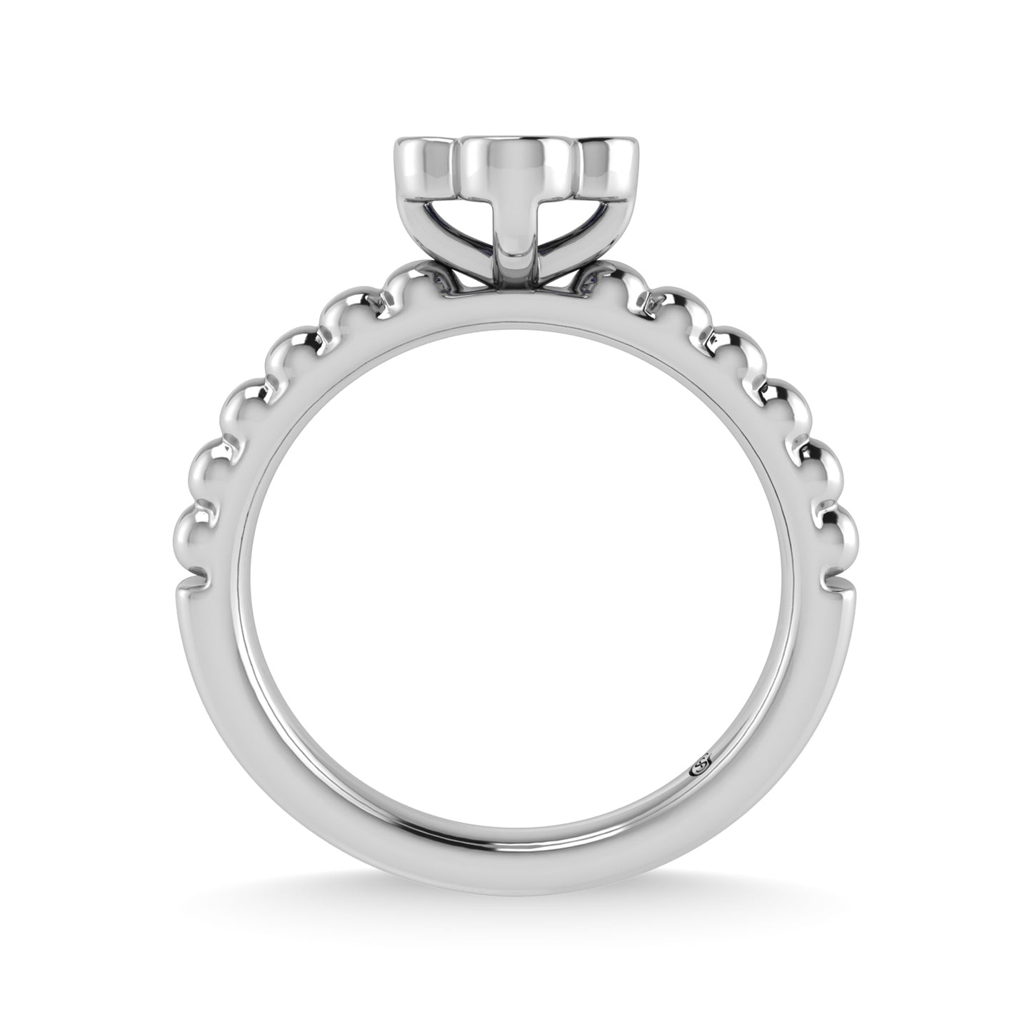 14K White Gold 1/3 Ct.Tw. Diamond and  Blue Sapphire Fashion Ring
