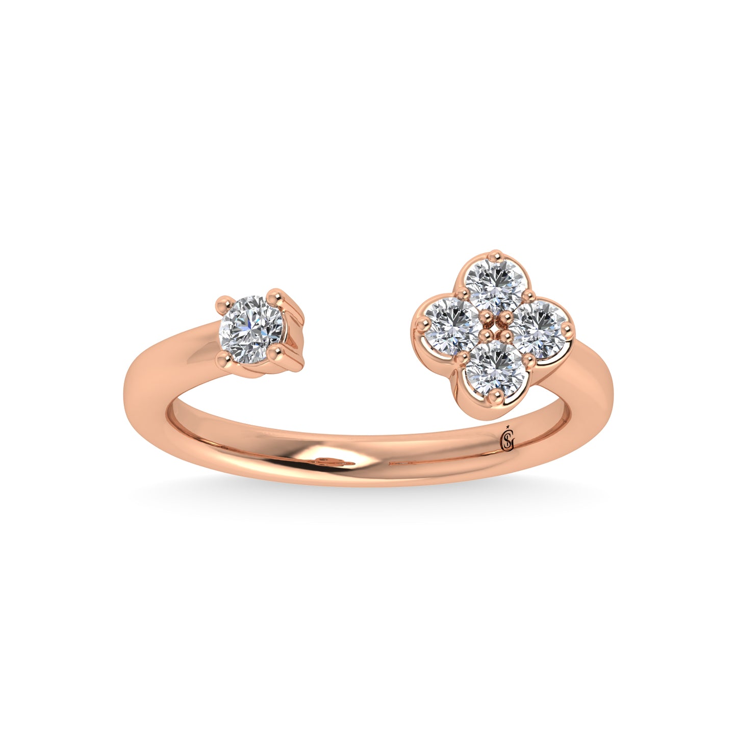 10K Rose Gold 1/3 Ct.Tw. Diamond Fashion Ring