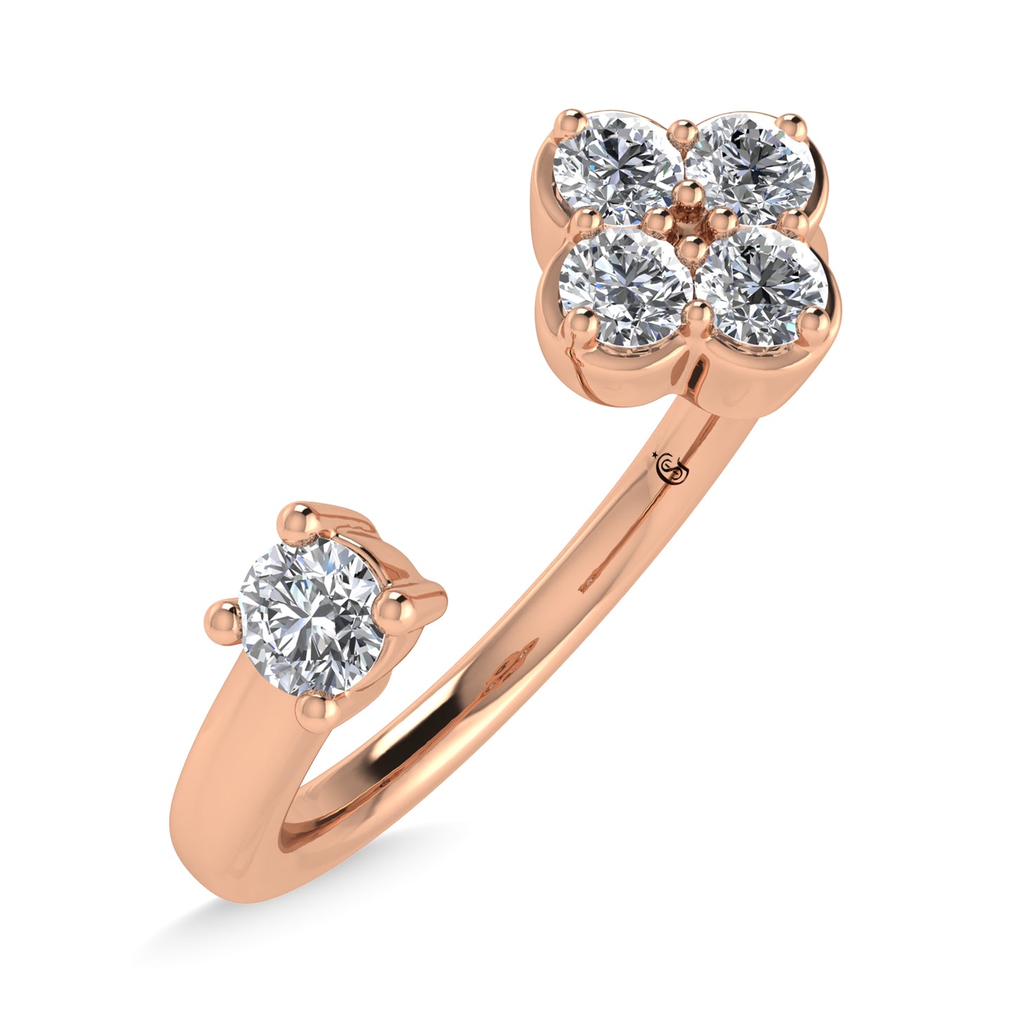 10K Rose Gold 1/3 Ct.Tw. Diamond Fashion Ring