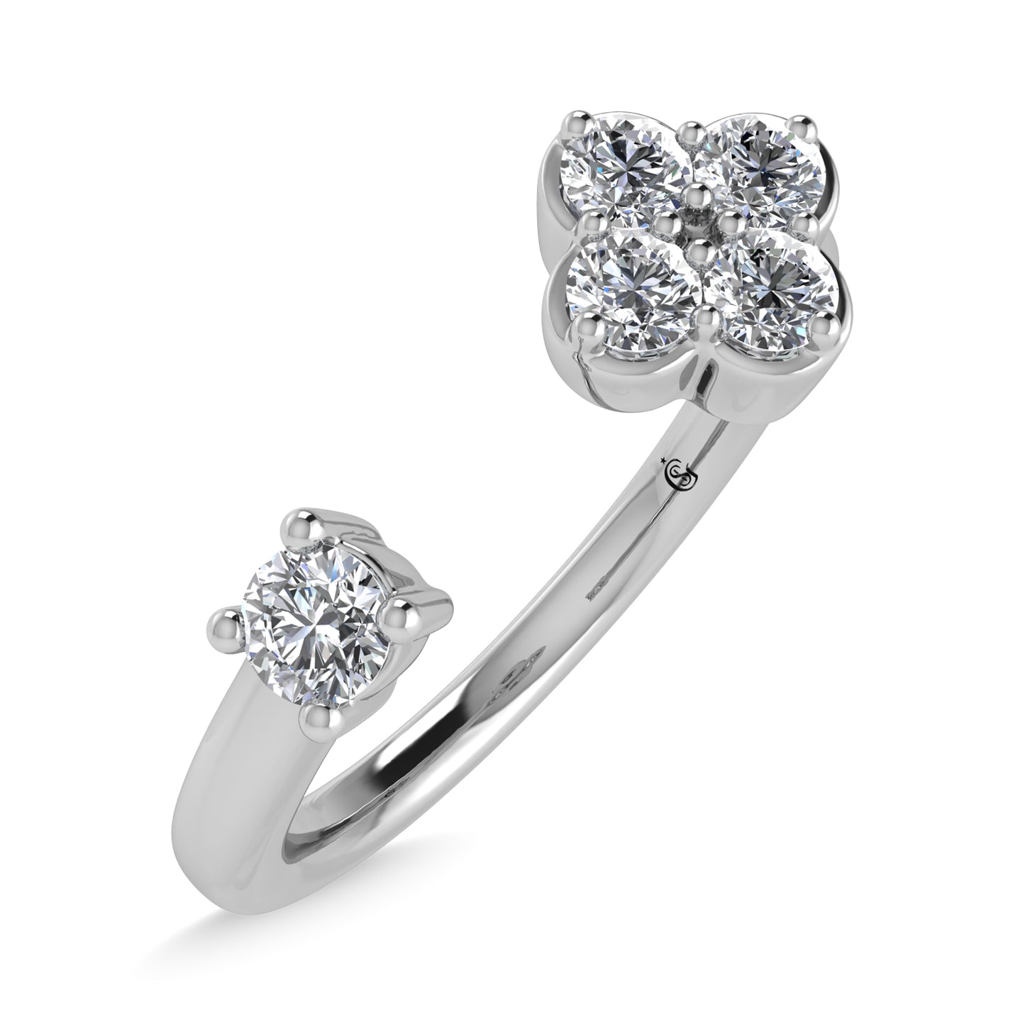 10K White Gold 1/3 Ct.Tw. Diamond Fashion Ring