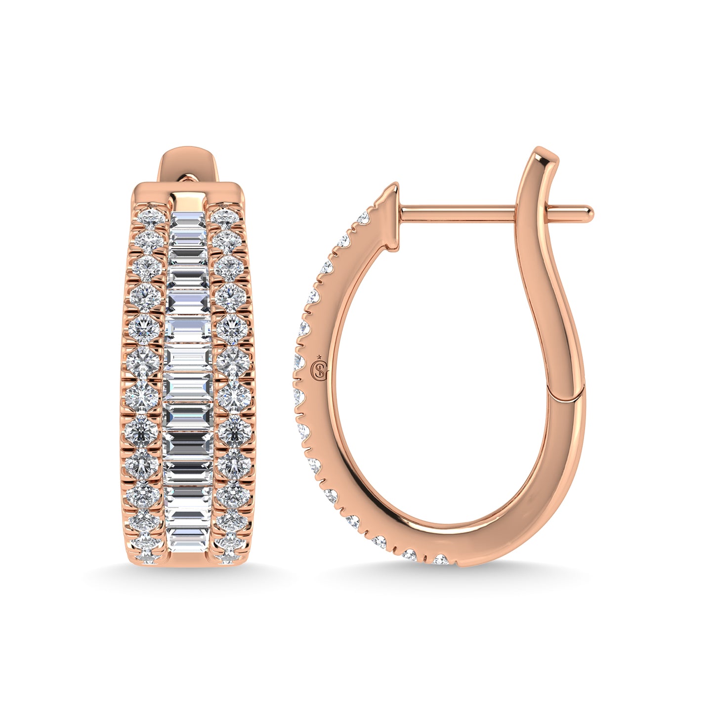 Diamond 1 1/2 Ct.Tw. Fashion Earrings in 14K Rose Gold