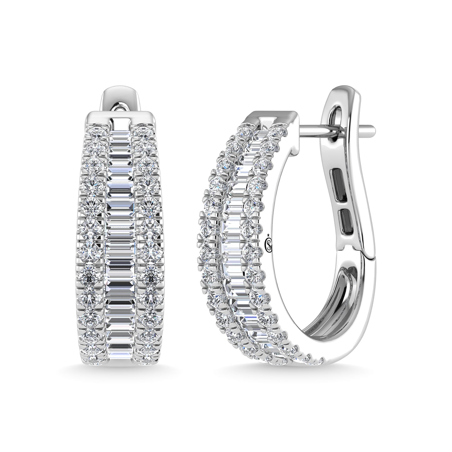 Diamond 1 Ct.Tw. Fashion Earrings in 14K White Gold