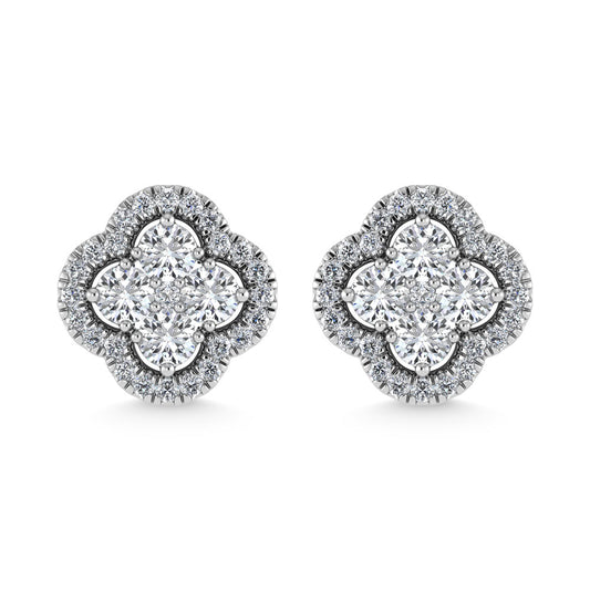 14K White Gold  1/2 Ct.Tw. Diamond Fashion Earrings