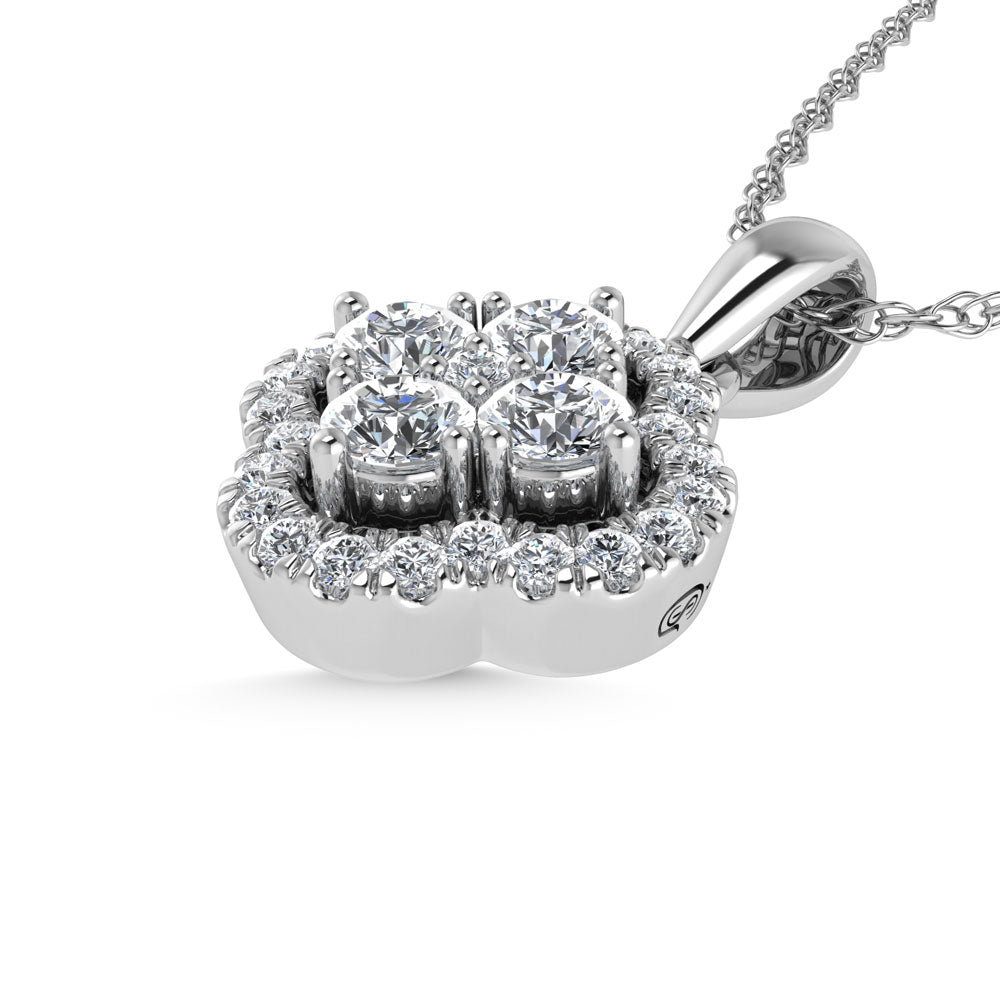 14K White Gold  1/2 Ct.Tw. Diamond Fashion Pendant
