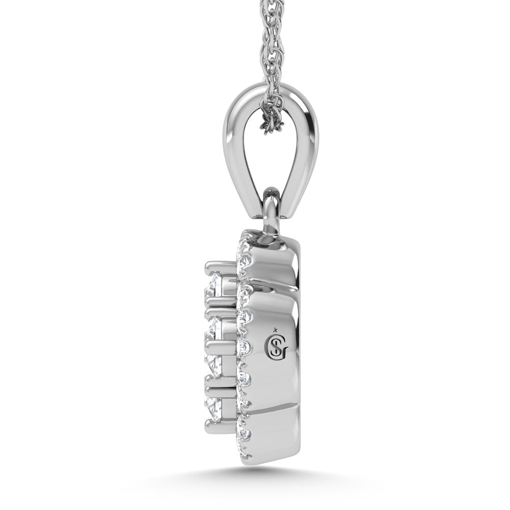 14K White Gold  1/2 Ct.Tw. Diamond Fashion Pendant