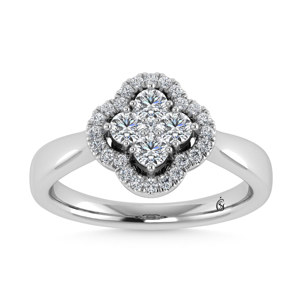 14K White Gold  1/2 Ct.Tw. Diamond Fashion Ring