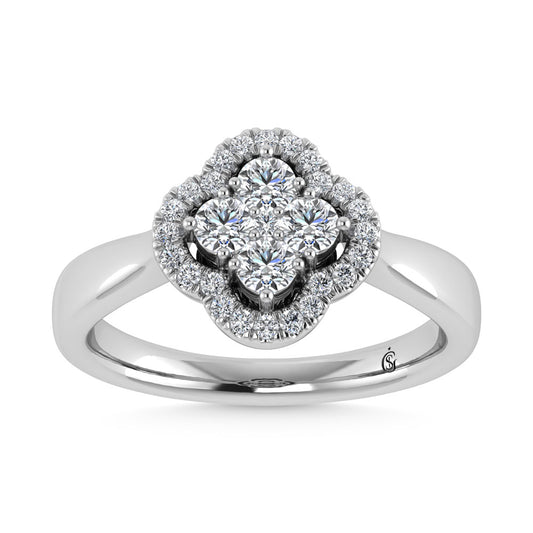 14K White Gold  1/2 Ct.Tw. Diamond Fashion Ring