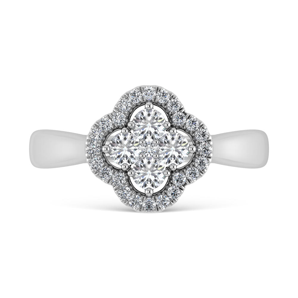 14K White Gold  1/2 Ct.Tw. Diamond Fashion Ring