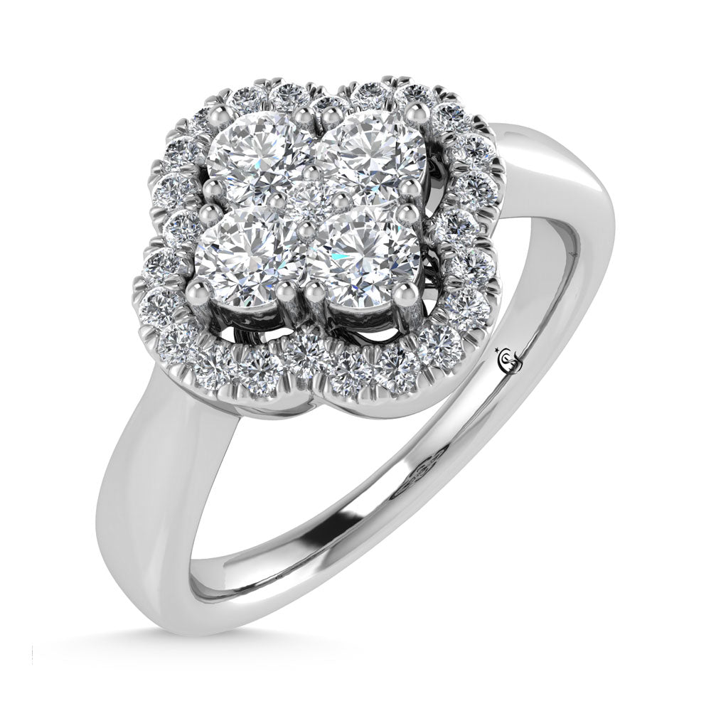 14K White Gold  1/2 Ct.Tw. Diamond Fashion Ring