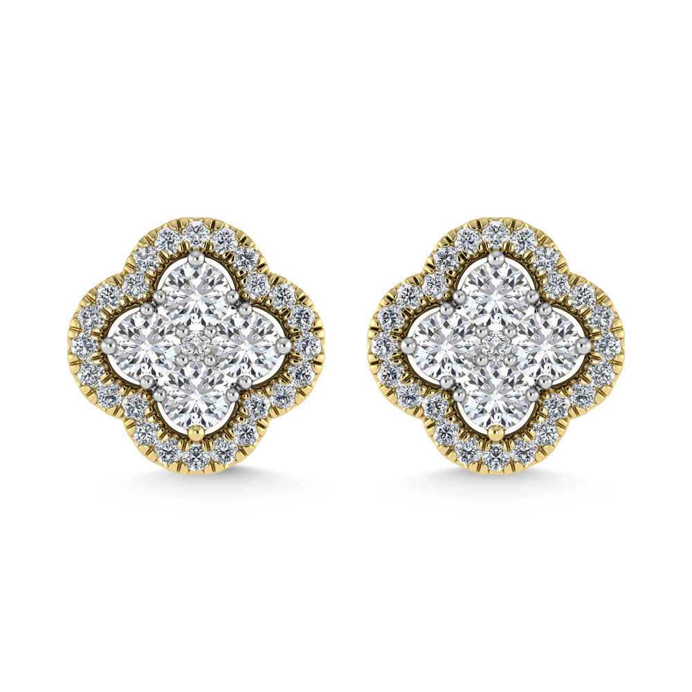 14K Yellow Gold  1/2 Ct.Tw. Diamond Fashion Earrings