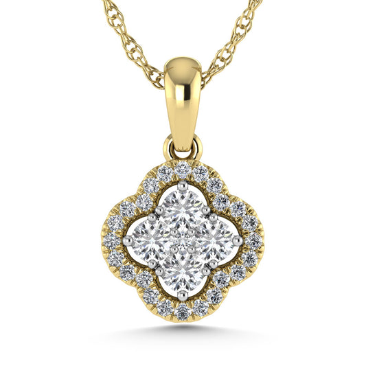 14K Yellow Gold  1/2 Ct.Tw. Diamond Fashion Pendant