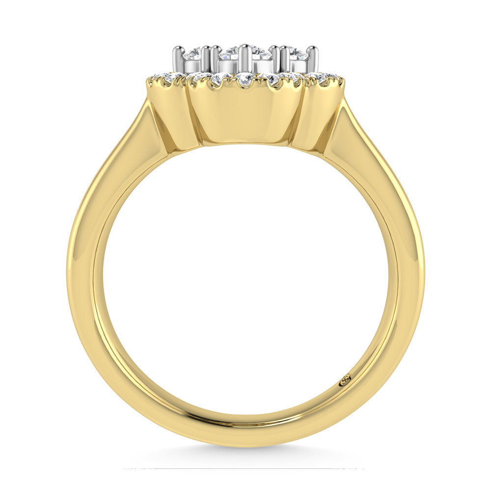 14K Yellow Gold  1/2 Ct.Tw. Diamond Fashion Ring