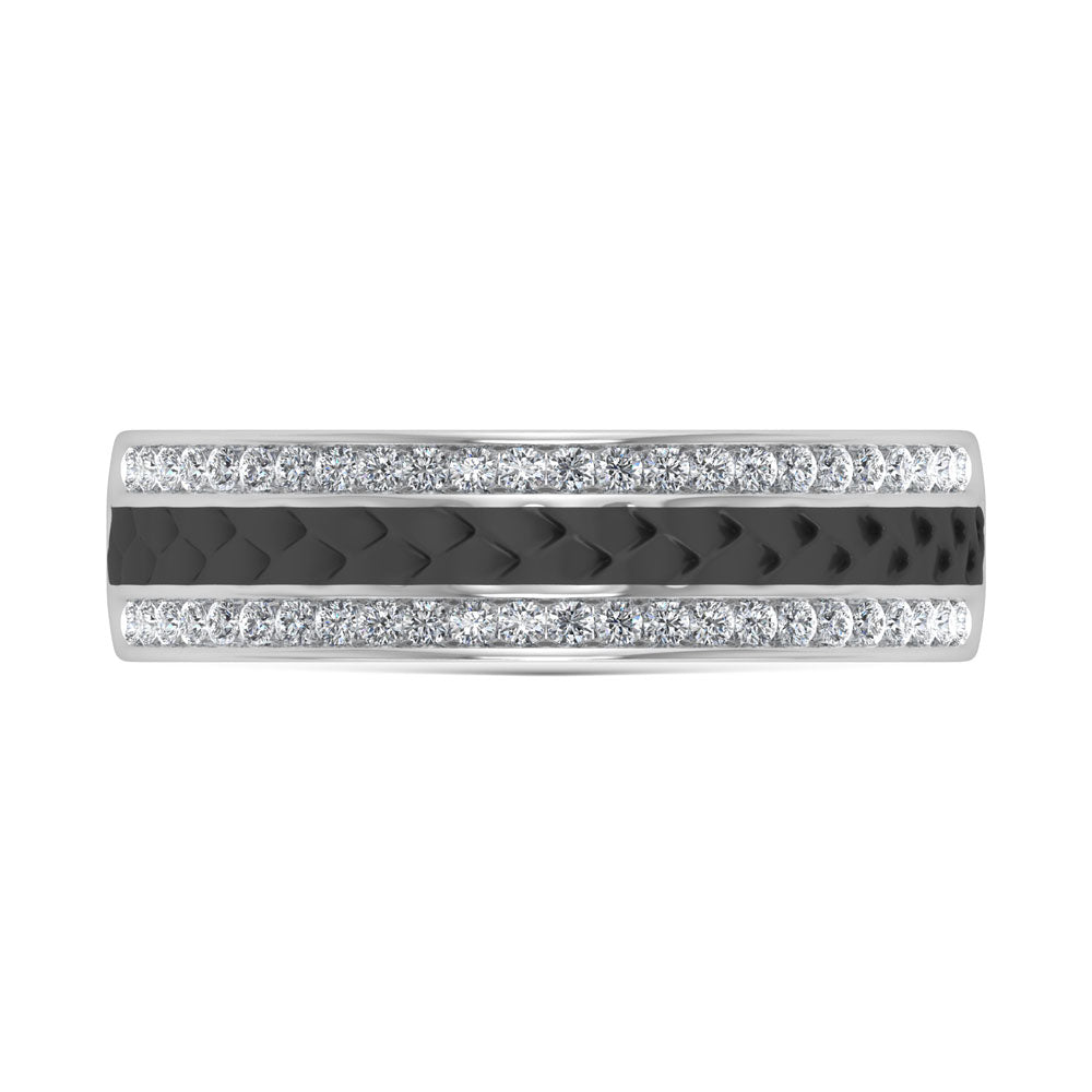 14K White Gold Diamond 1/3 Ct.Tw. Black Rhodium Band