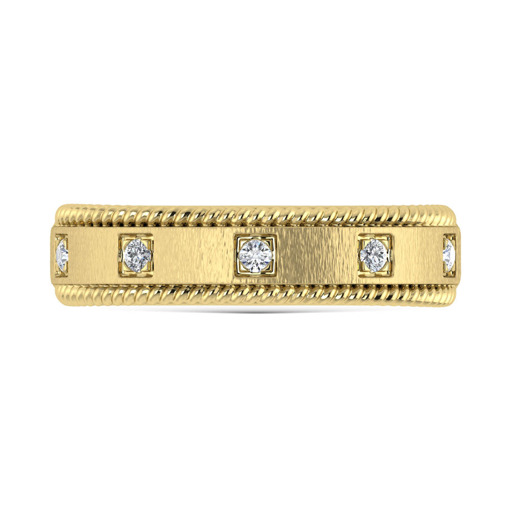 14K Rose Gold Diamond 1/6 Ct.Tw. Bezel Set Machine Band