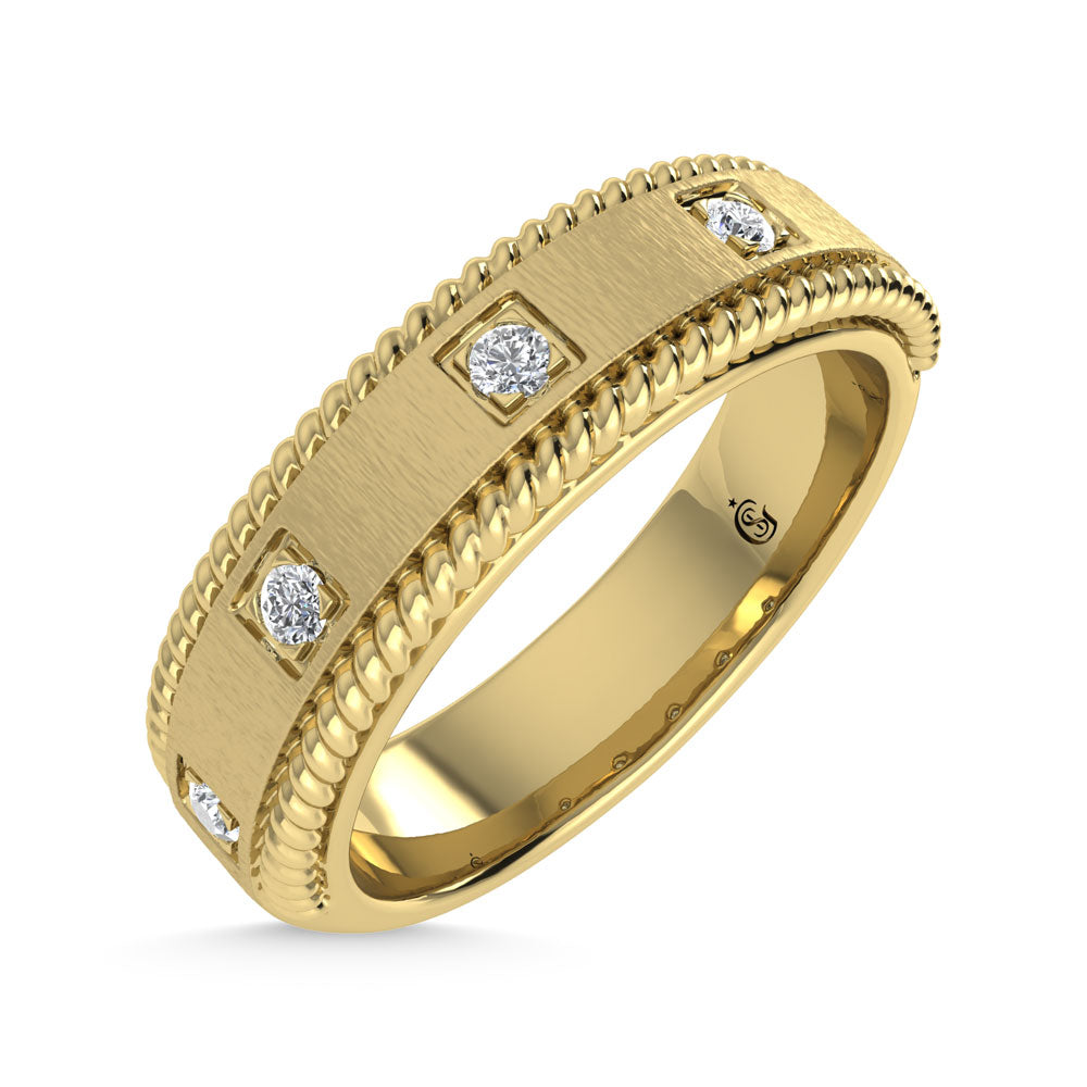 14K Rose Gold Diamond 1/6 Ct.Tw. Bezel Set Machine Band