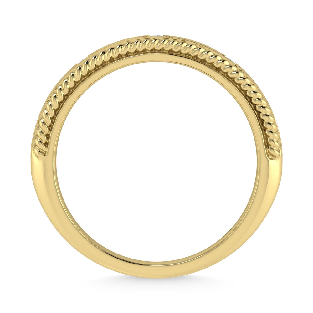 14K Rose Gold Diamond 1/6 Ct.Tw. Bezel Set Machine Band