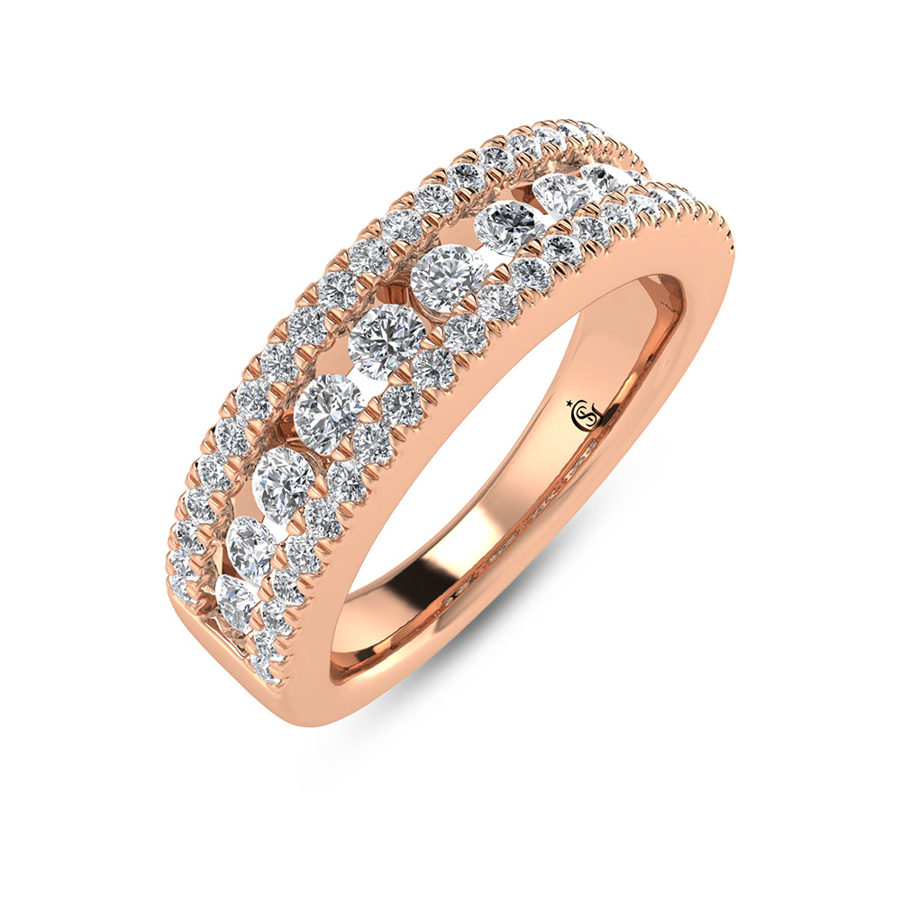 14K Rose Gold Diamond 7/8 Ct.Tw. Fashion Ring