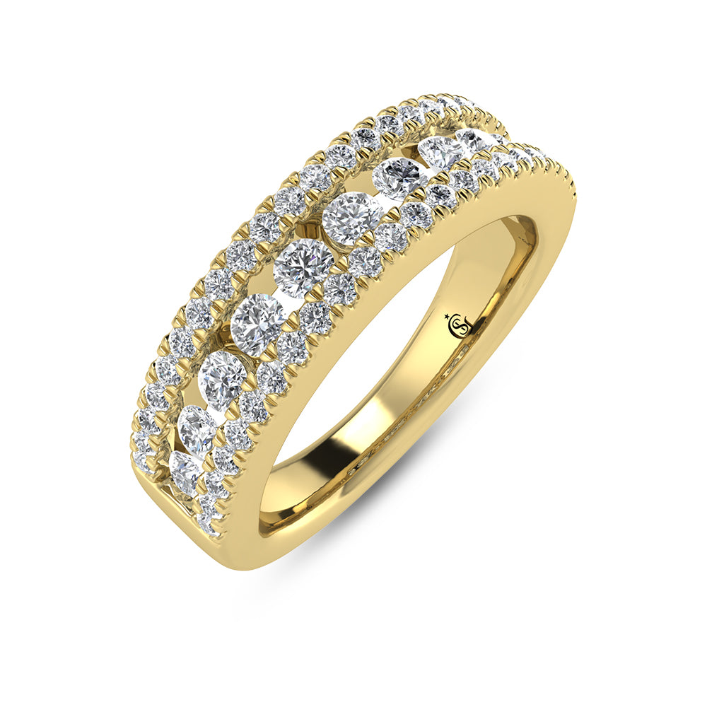 14K Yellow Gold Diamond 7/8 Ct.Tw. Fashion Ring