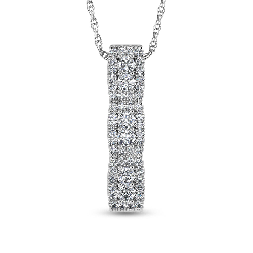 14K White Gold Diamond 5/8 Ct.Tw. Fashion Pendant